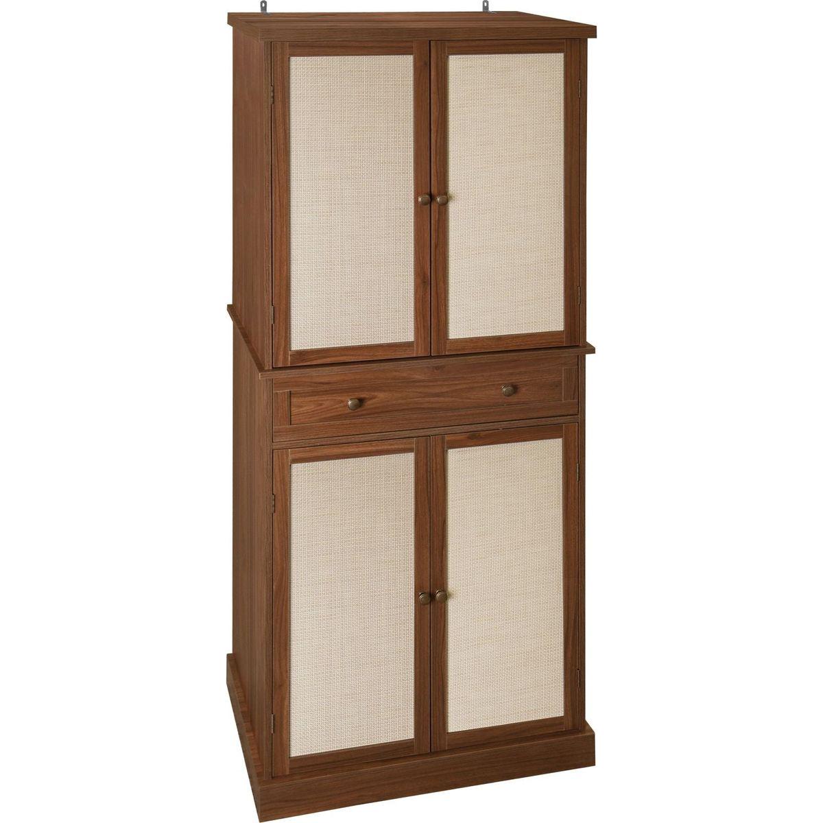 4 Door Cabinet with 1 Drawer, with 4 Adjustable Inner Shelves, Storage Cabinet