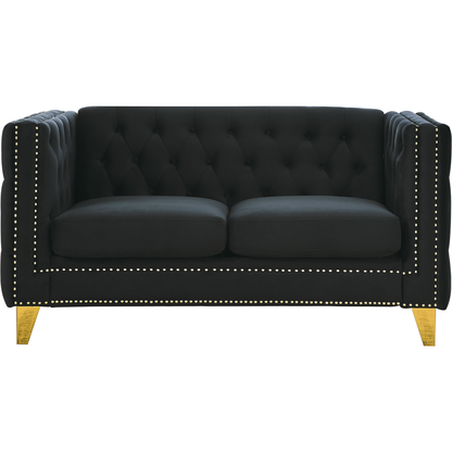 3-seater + 2-seater Combination sofa.BLACK VELVET