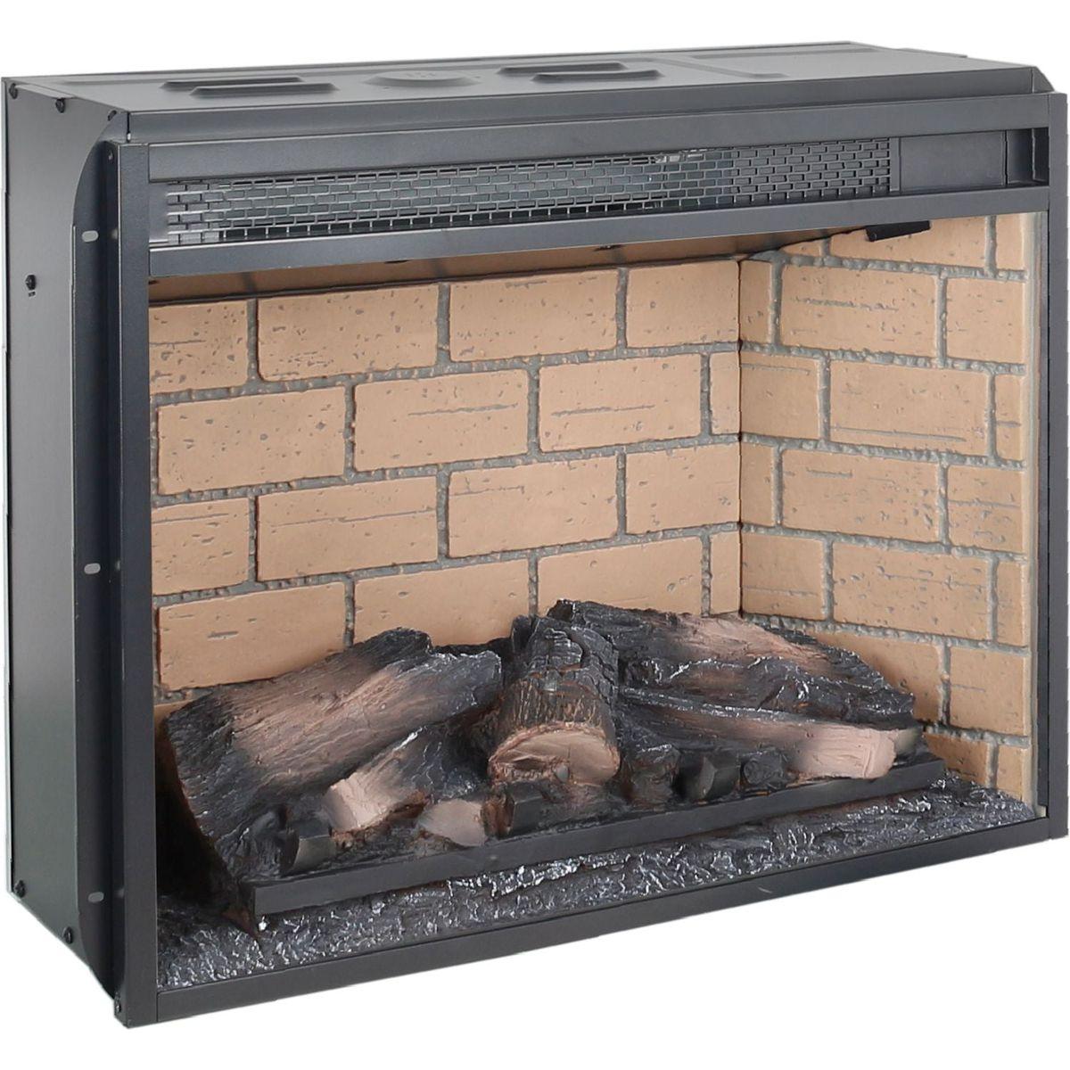 23 inch infrared quartz heater fireplace insert -woodlog version with brick