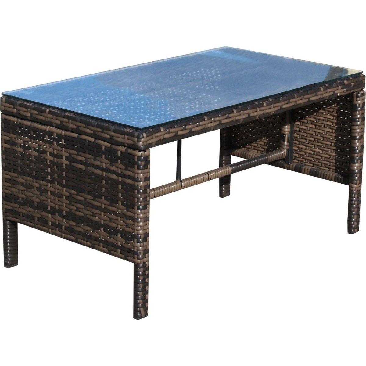 Outdoor patio Furniture 1 Coffee Table with clear tempered glass