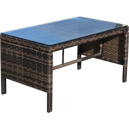 Outdoor patio Furniture 1 Coffee Table with clear tempered glass