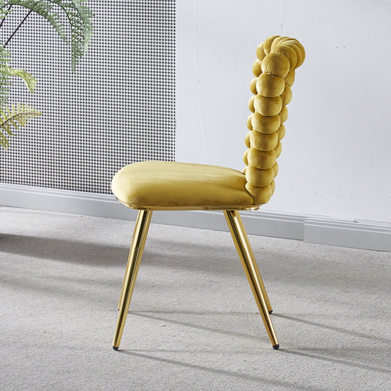 Modern chair(set of 2 ) with iron tube legs, soft cushions and comfortable backrest, suitable for dining room, living room, cafe,hairball back