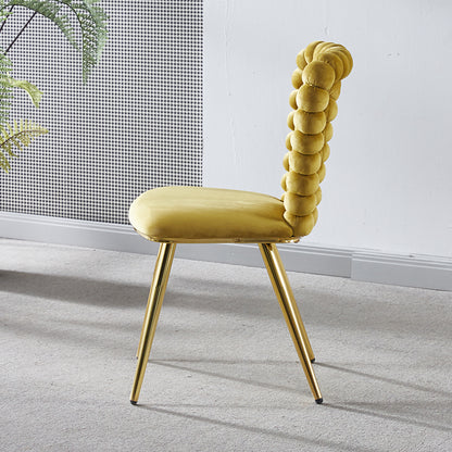 Modern chair(set of 2 ) with iron tube legs, soft cushions and comfortable backrest, suitable for dining room, living room, cafe,hairball back