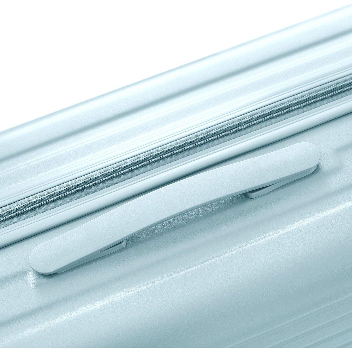 Luggage Set of 3, 20, 24, 28inch with USB Port, 20, 24inch with front opening design Airline Certified Carry on Luggage with Cup Holder, ABS Hard Shell Luggage with Spinner Wheels, light blue