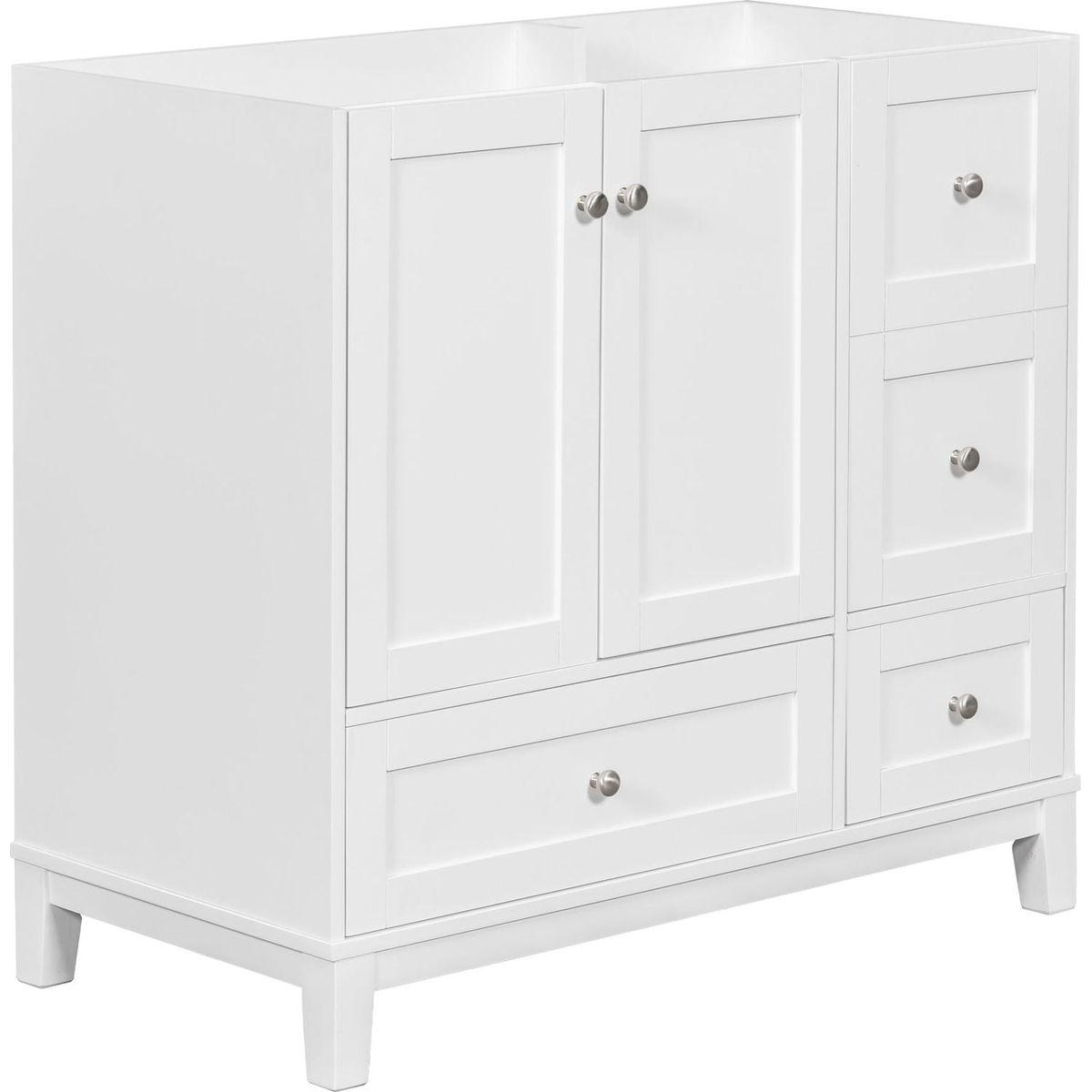 [Cabinet Only] 36" Bathroom vanity, white(Sink not included)