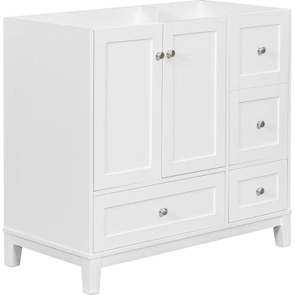 [Cabinet Only] 36" Bathroom vanity, white(Sink not included)