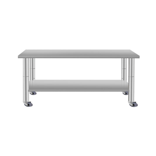 60''*24'' Commercial Work Table for Restaurant and Home Stainless Steel Kitchen Prep Table with Under Shelf and wheels