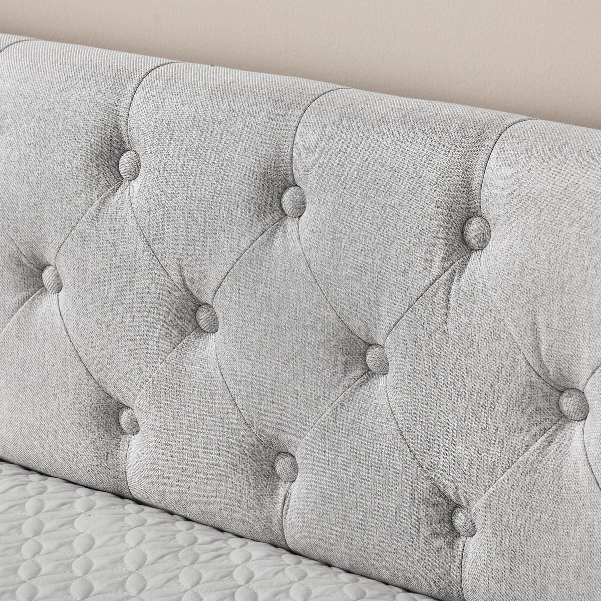 Twin Size Upholstery Daybed with Trundle Bed and Two Storage Drawers, Flat Arms with Pocket, Extendable Daybed for Bedroom Living Room,Linen Beige