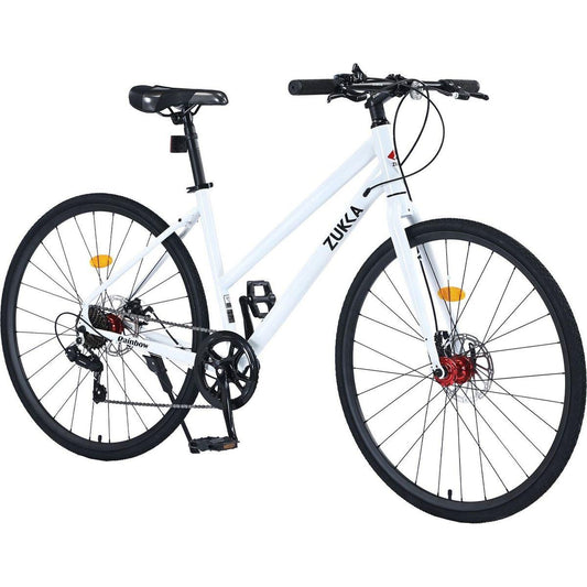 7 Speed Hybrid bike Disc Brake 700C Road Bike For men women's City Bicycle