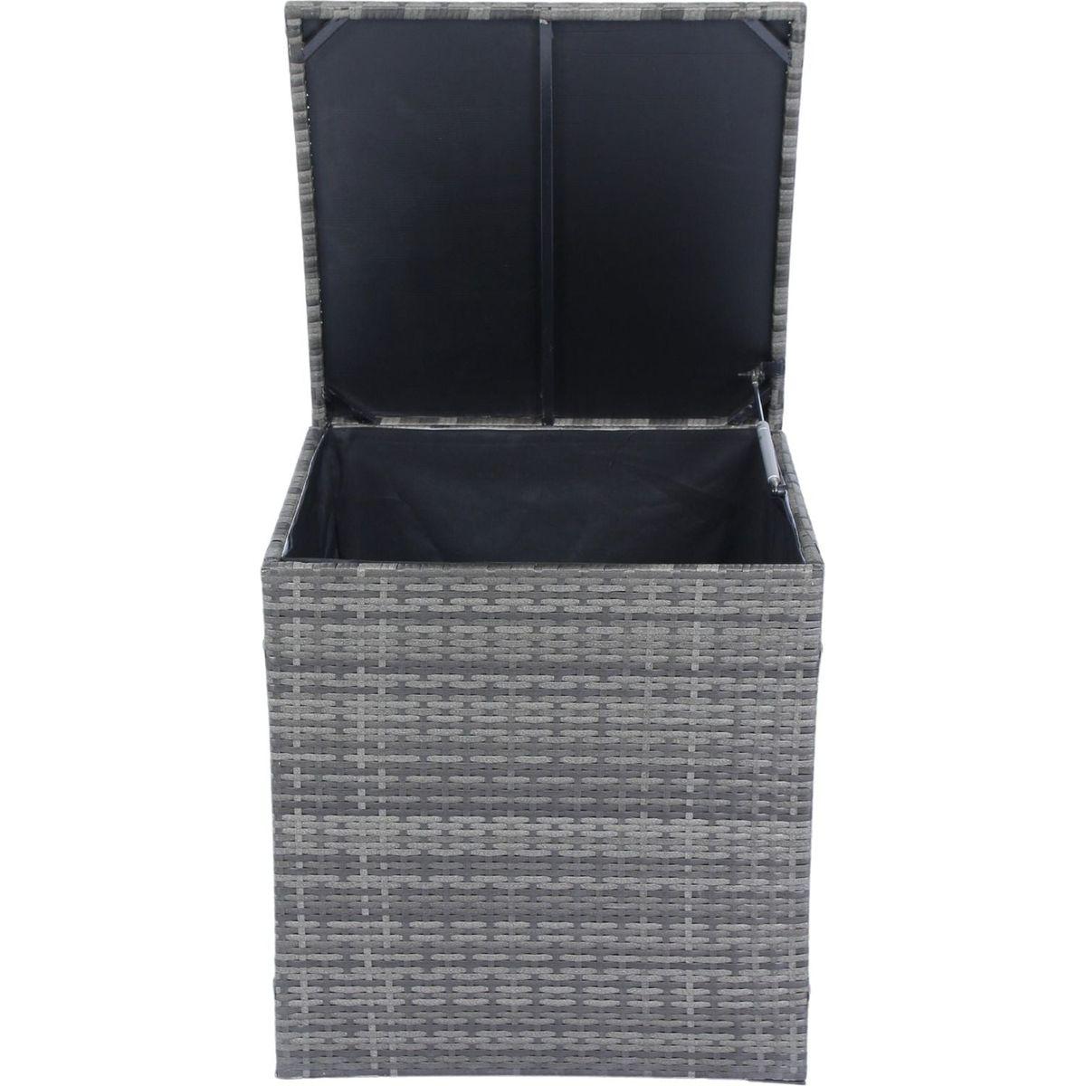 8 Piece Patio Sectional Wicker Rattan Outdoor Furniture Sofa Set with One Storage Box Under Seat and Cushion Box Grey wicker + Black Cushion + Clear Glass Top