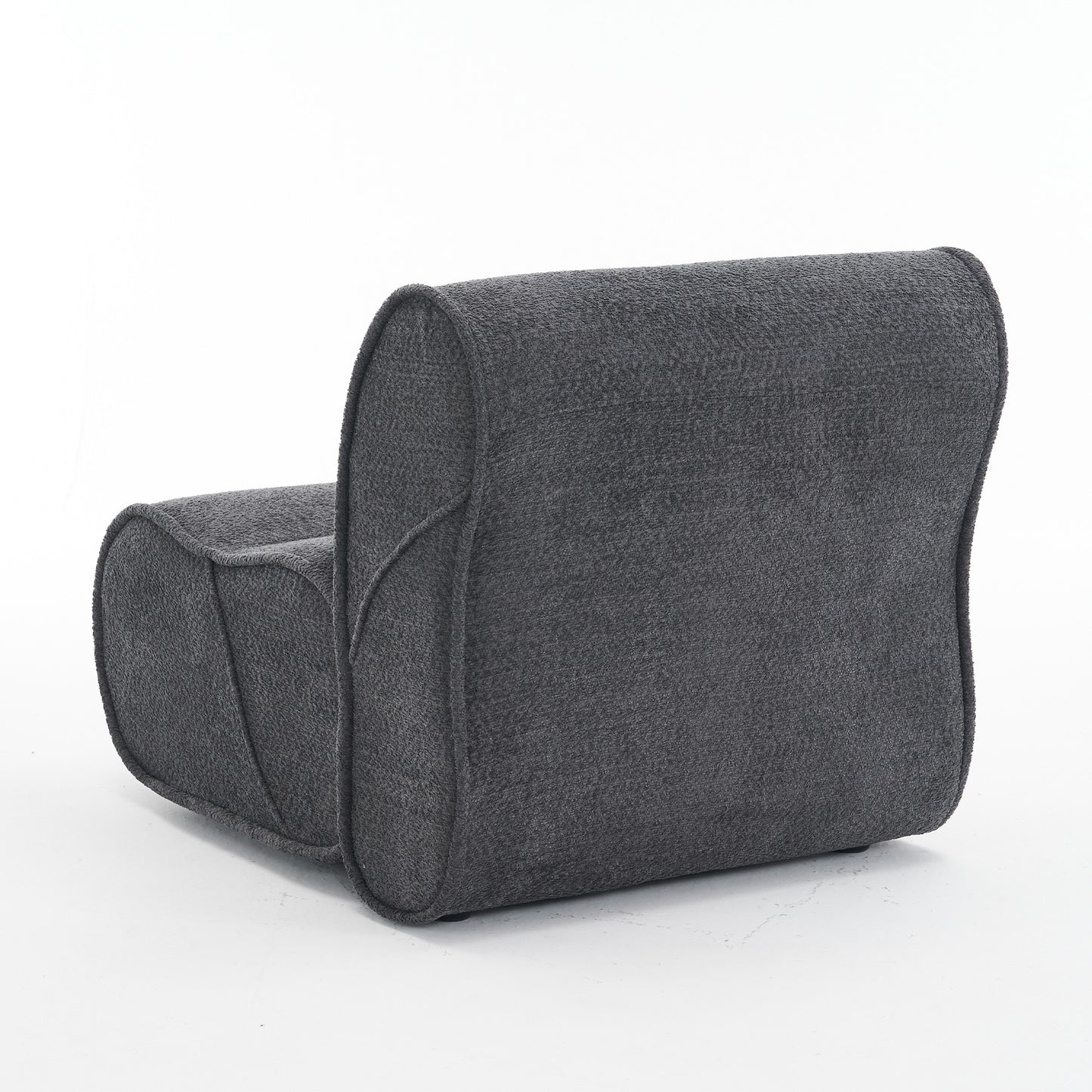 Soft Pellet Velvet Recliner - Comfortable Lounge Chair with Waist Pack Padding, Modern Design, Ideal for Living Room, Bedroom or Office - Dark Gray