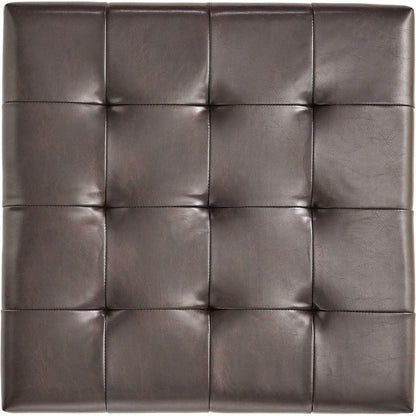 SQUARE OTTOMAN WITH STORAGE AND BOTTOM RACK