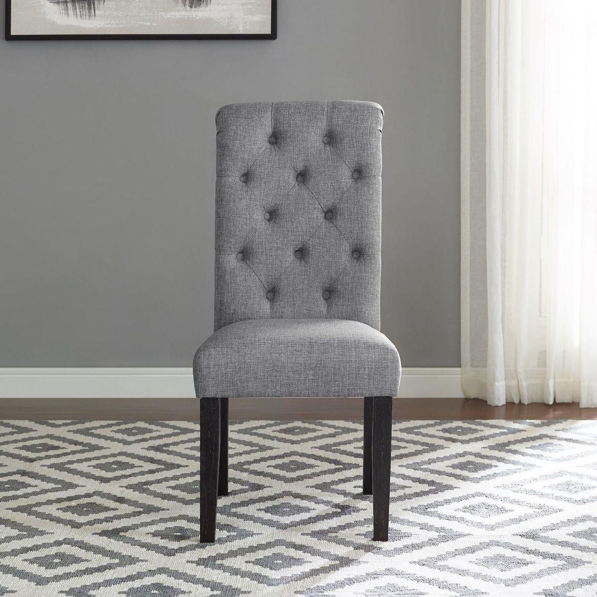 Leviton Urban Style Wood Dark Wash Turned-Leg Dining Set: Table and 6 Chairs