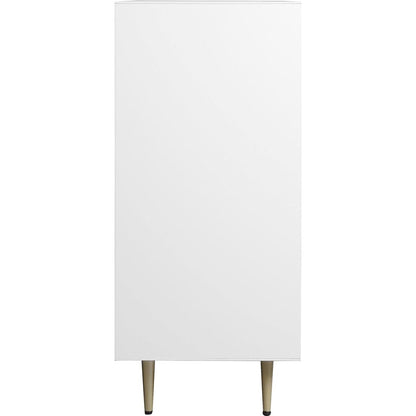 Wooden Tall 4 Drawer Dresser,Chest of Drawers with 4 Metal Legs, Anti-Tipping Device for Bedroom,Living Room