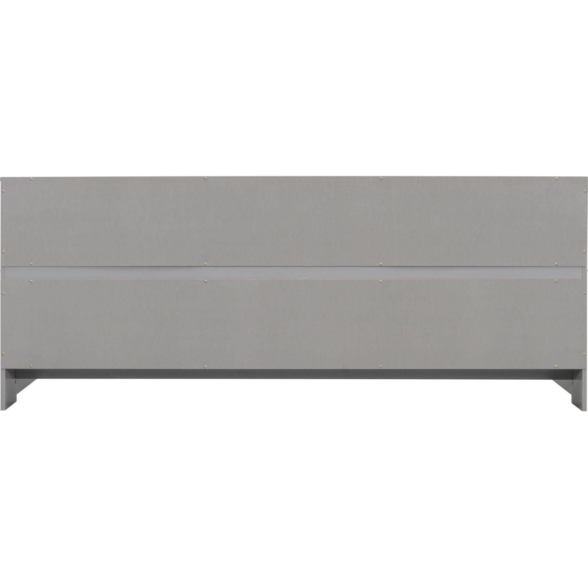 Twin Floor Bed with Bedside Bookcase,Shelves,Guardrails,Grey