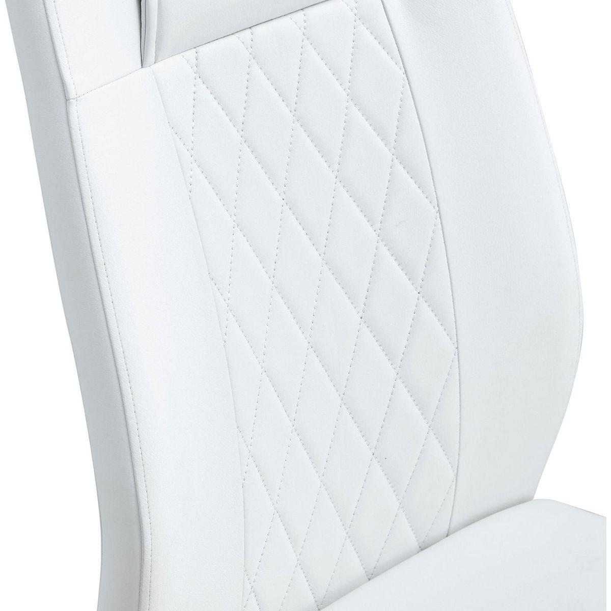 Modern dining chairs, dining room chairs, and golden leg cushioned chairs made of artificial leather, suitable for kitchens, living rooms, bedrooms, and offices. Set of 6 pieces (white+PU)