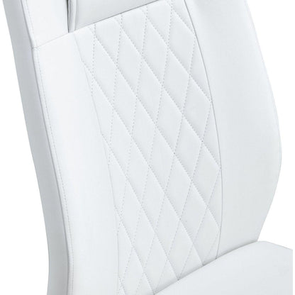 Modern dining chairs, dining room chairs, and golden leg cushioned chairs made of artificial leather, suitable for kitchens, living rooms, bedrooms, and offices. Set of 6 pieces (white+PU)