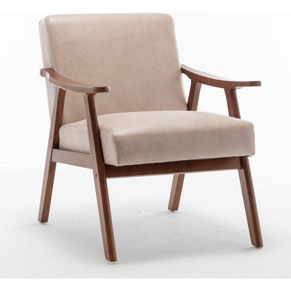 Mid-Century Modern Chair, Living Room Chair with Solid Wood Frame, Accent Chair Extra-Thick Backrest, Wingback Chair for Bedroom, Reading Room, Living Room, Lounge Chair Indoor