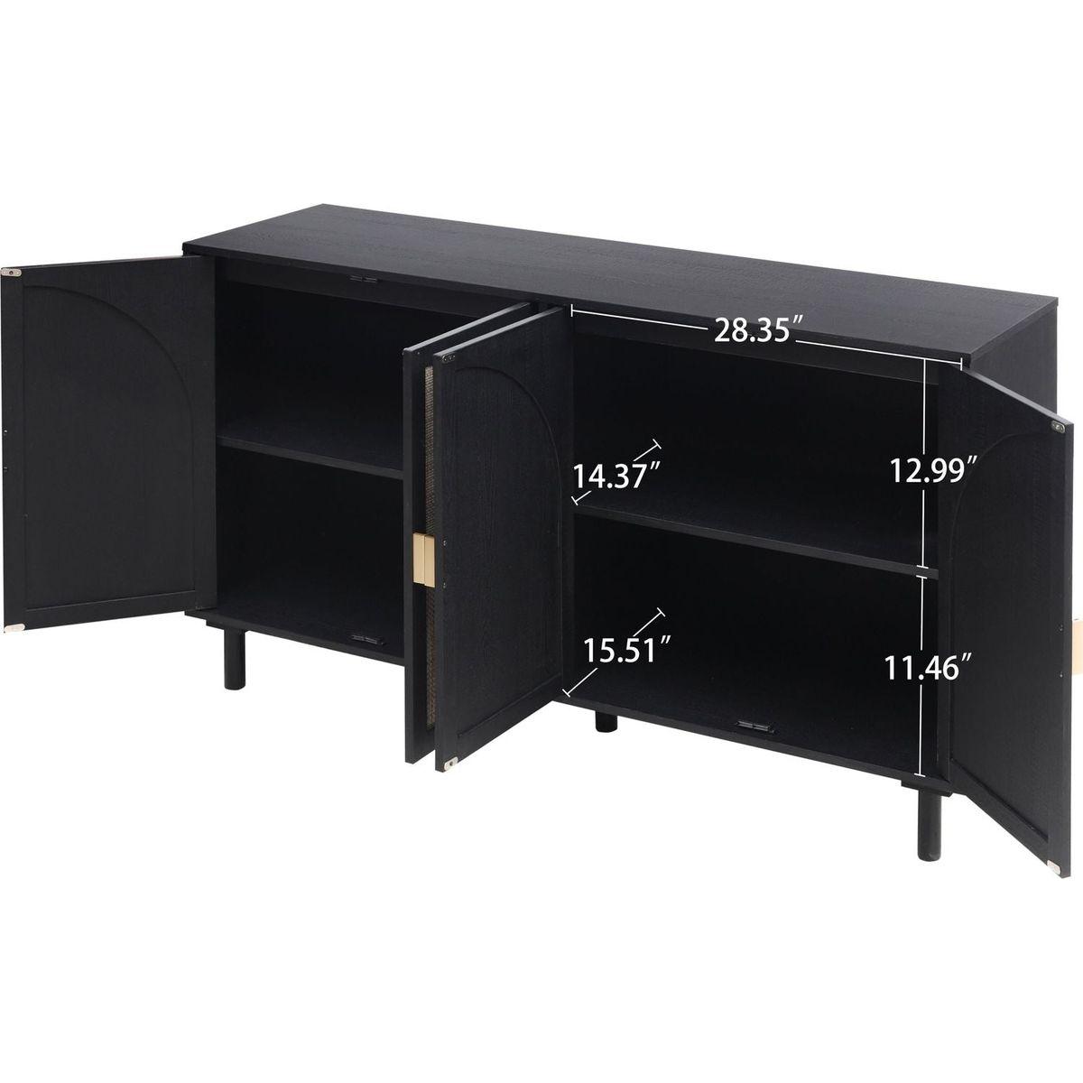 4 Door Cabinet, Suitable for Bedroom, Living Room, Study