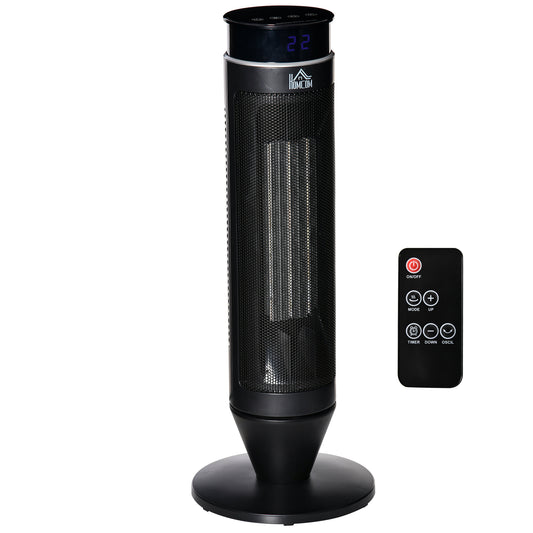 2-In-1 Tower Heater, Indoor Electric Space Heater with Oscillation, Remote Control, 8H Timer, Three Heating Modes(High, Low, Fan), 750W/1500W