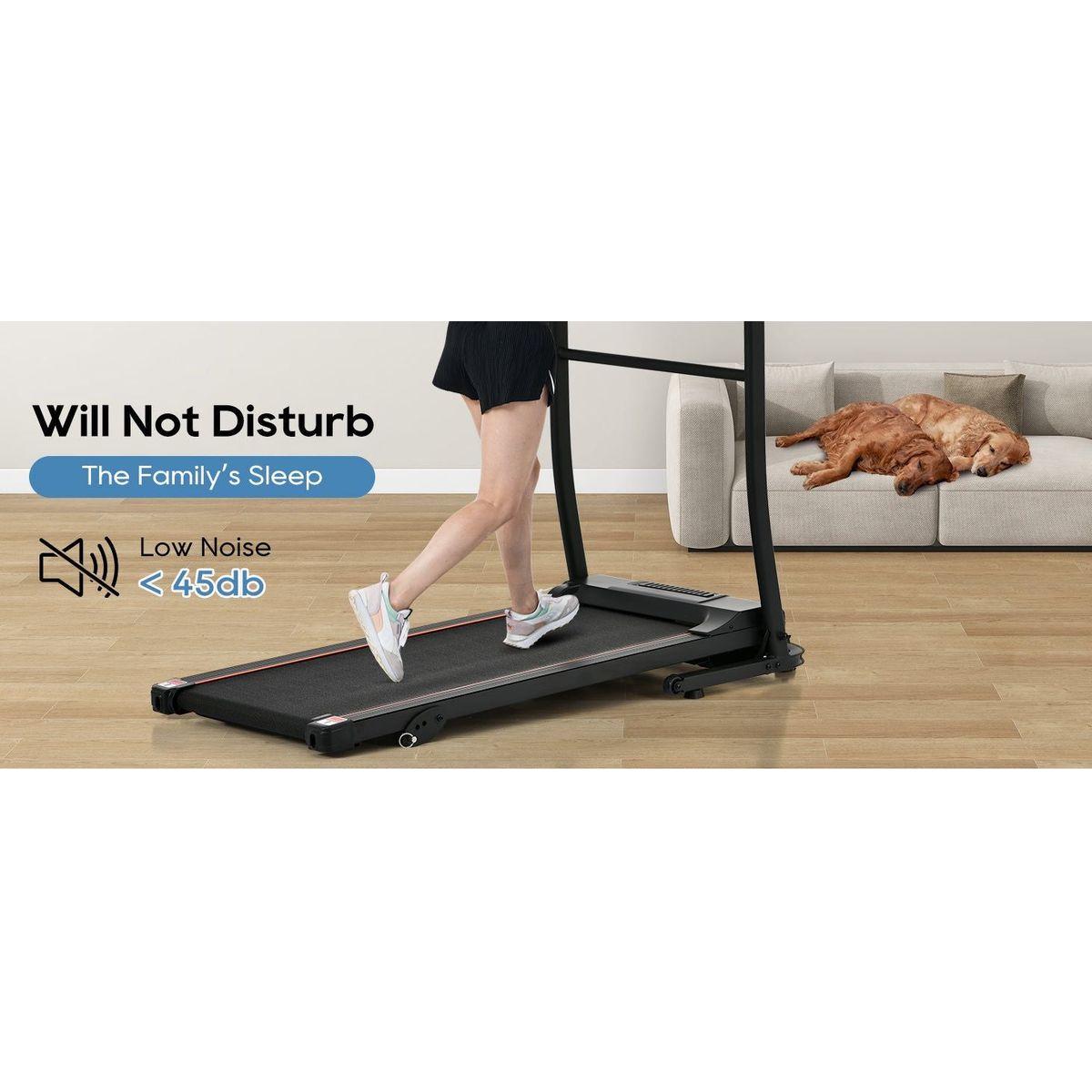 NEW Home Folding Treadmill with Pulse Sensor, 2.5 HP Quiet Brushless Motor, 7.5 MPH, 300LBS Weight Capacity Walking Jogging Machine with 3 Level Incline 12 Preset Programs for Home Gym