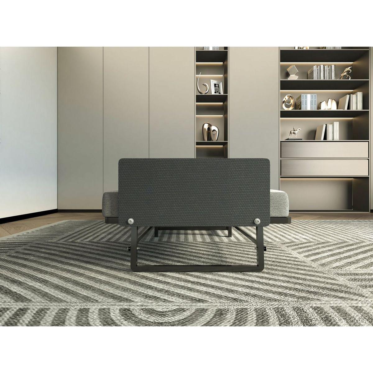 Metal Folding Bed Frame with Foam Mattress of Pockets, Easy Storage and Movable with 4 Castors