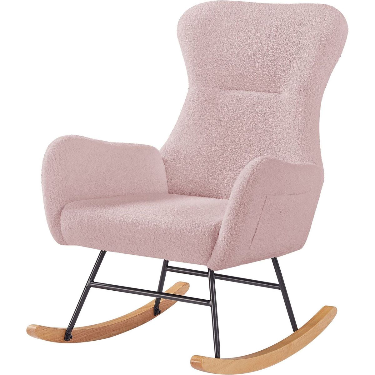 PINK teddy fabric rocking chair