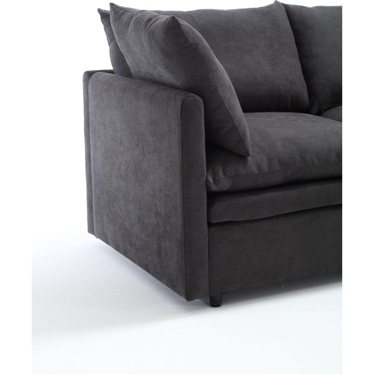 Modern U-shaped Sectional Sofa, 5-seat Upholstered Sofa Furniture,Sleeper Sofa Couch with Chaise Lounge for Living Room,Apartment,Dark Gray,Polyester