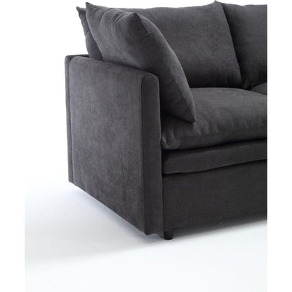 Modern U-shaped Sectional Sofa, 5-seat Upholstered Sofa Furniture,Sleeper Sofa Couch with Chaise Lounge for Living Room,Apartment,Dark Gray,Polyester