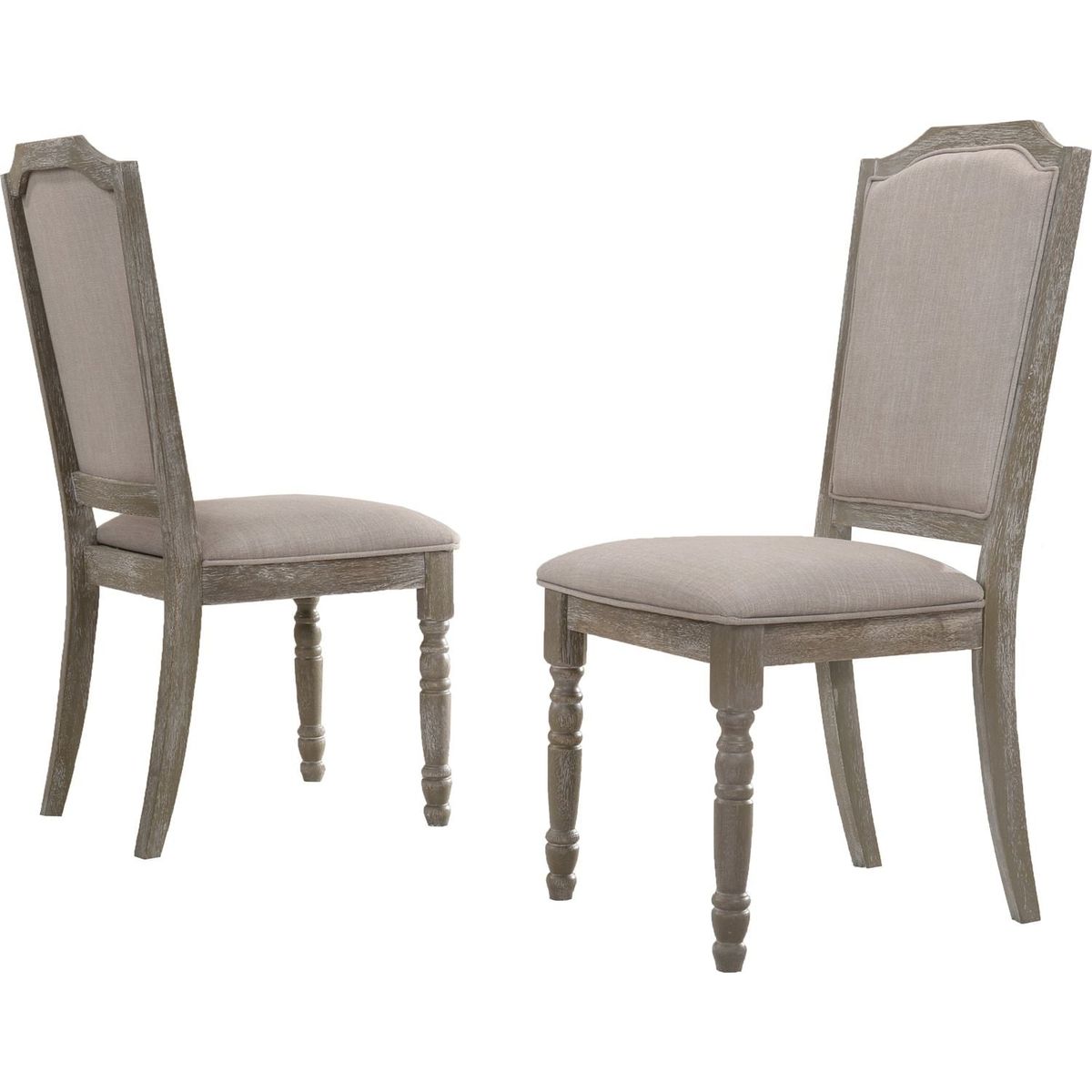 Ferran Wood Pedestal Dining Chair in Reclaimed Gray, Set of 2