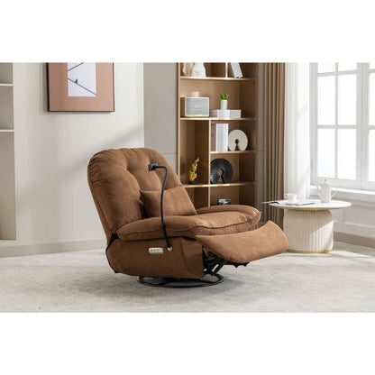 Power Recliner Swivel Glider USB Charger With Bluetooth Music Player Different Function Sleep Working Game and Leisure Model Grey