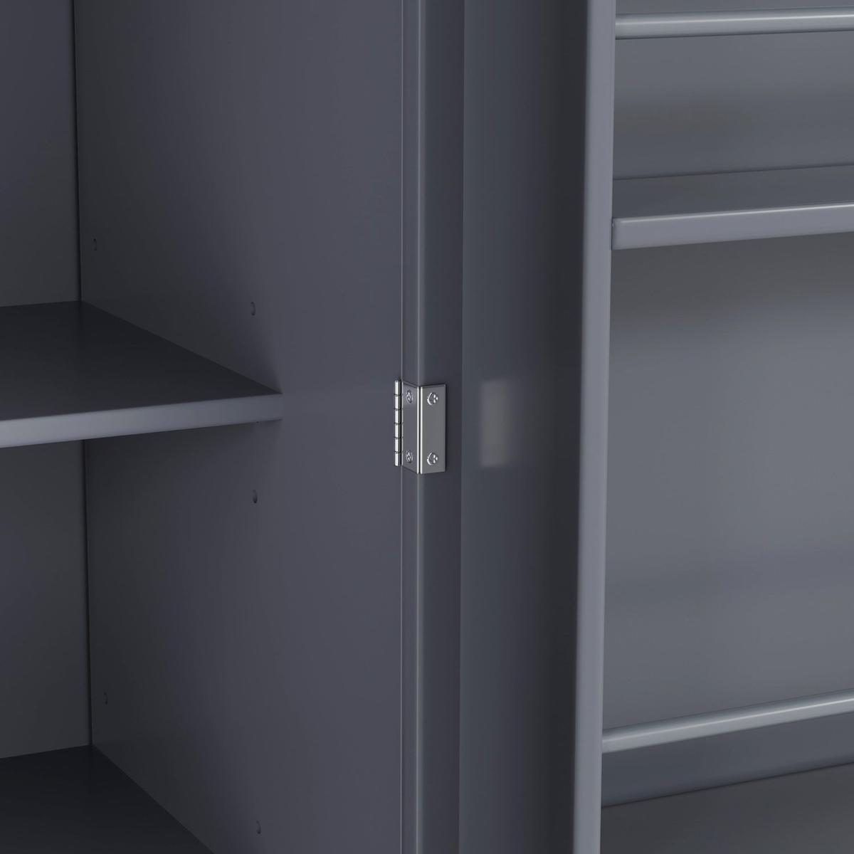 [Assembly Video Provided]77inch Farmhouse Kitchen Pantry, Freestanding Tall Cupboard Storage Cabinet with 3 Adjustable Shelves, 8 Door Shelves, 3 Drawers for Kitchen, Dining Room, Gray