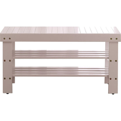 Pina Quality Solid Wood Shoe Bench, White Finish