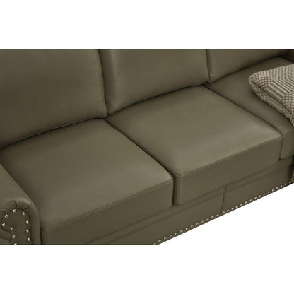 Living Room Sofa with Storage Sofa 2+3 Sectional Grey Faux Leather