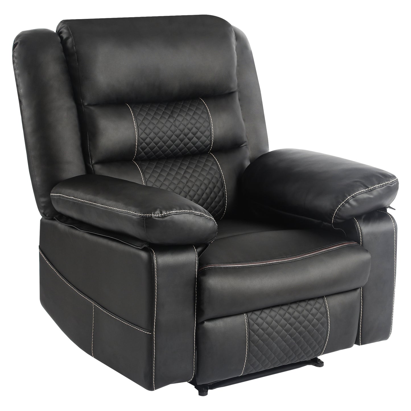 Breathable Leather Massage Recliner Chair, Manual Living Room Reclining Sofa