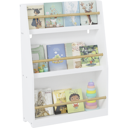 3 Tier Kids Book Shelf,Kids Book Rack, Helps Keep Bedrooms, Playrooms, and Classrooms Organized,White - Streamdale Furniture