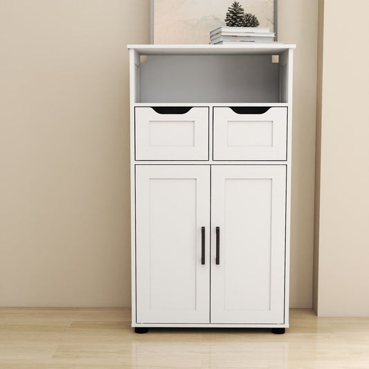 Farmhouse Storage Cabinet ,Versatile Double-Door Storage Cabinet with Adjustable Shelves - Perfect for Living Room & Dining Room