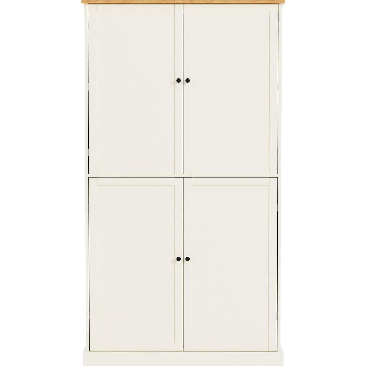 [Assembly Video Provided]40.2x20x71.3inch High Freestanding Kitchen Pantry Large Cupboard Storage Cabinet with 2 Drawers, 2 Adjustable Shelves, 8 Door Shelves for Kitchen, Dining Room,Cream
