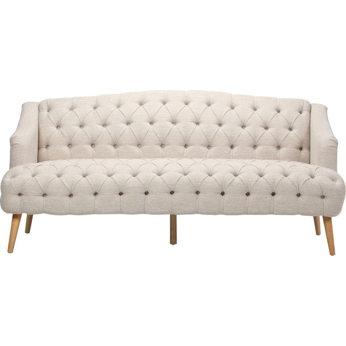 Comfy 3-seat Sofa with Wooden Legs, PU, for Living Room and Study