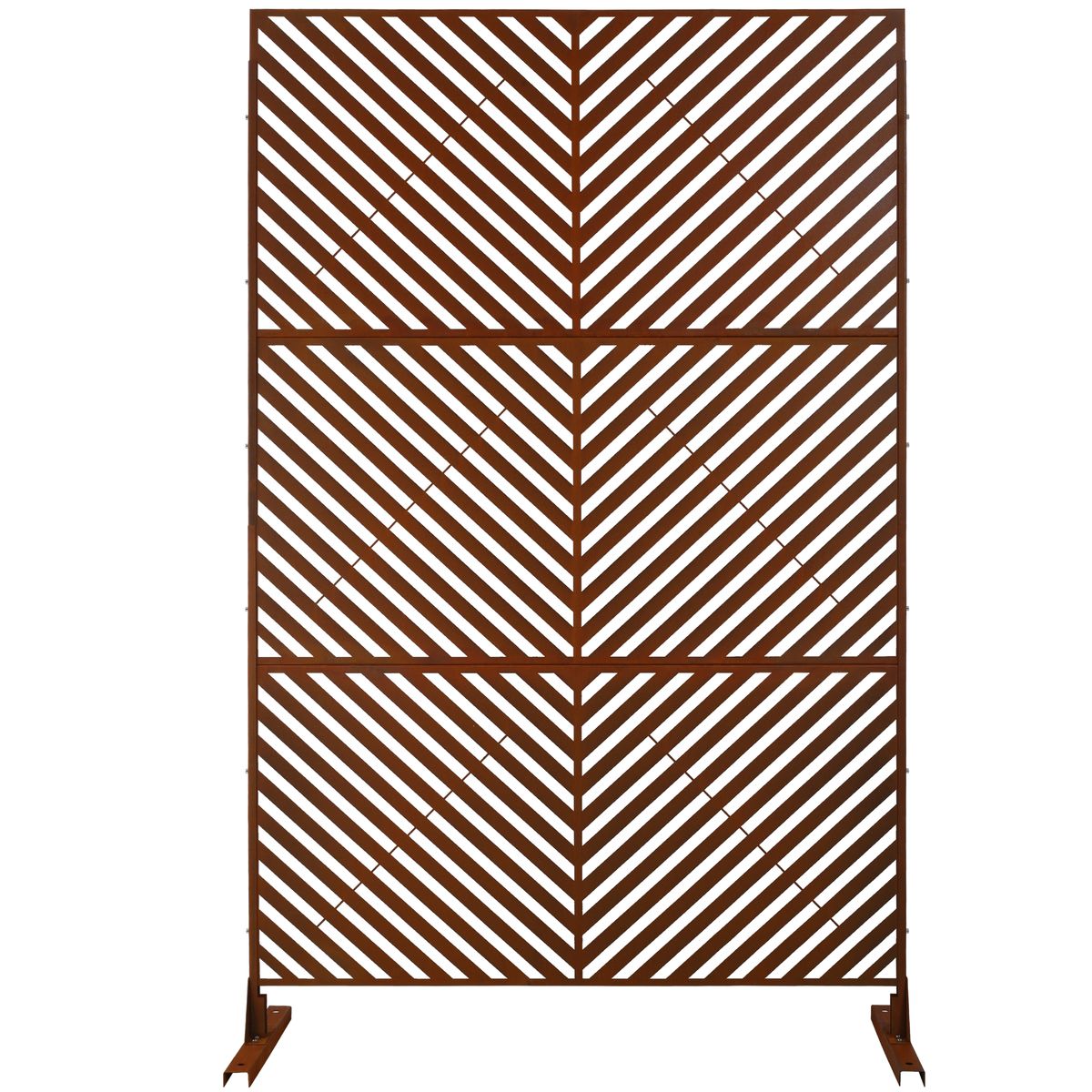 Outdoor & Indoor Privacy Screen Metal Privacy Screen 76' H×48' W, Freestanding Decorative Privacy Screen for Deck Balcony Patio, Privacy Fence Panels for Outside Lawn Garden PS113 RUSTY