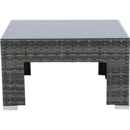 7-Piece Patio Furniture Set w/Retractable Canopy Wicker Rattan Sectional Sofa Set Patio Furniture with Washable Cushions for Lawn, Garden, Backyard, Poolside Grey wicker + Black Cushion