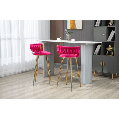 Bar Stools with Back and Footrest Counter Height Bar Chairs 2pc /set