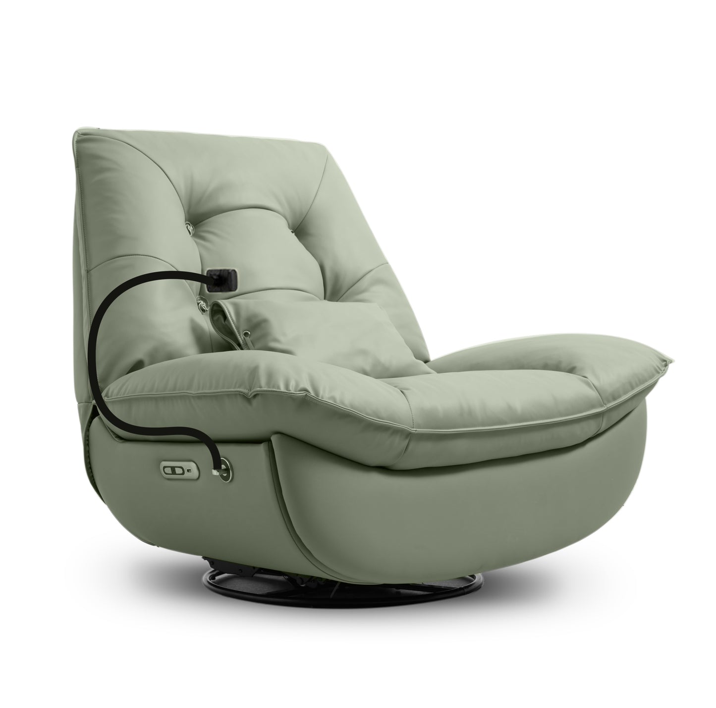 smart multifunction recliner chair electric green