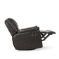 Brown PU Glider Recliner with Swivel, Manual Reclining Chair