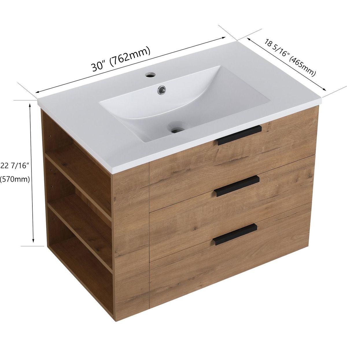 30 Inch Bathroom Vanity With Top(GGRB3020MOWH)