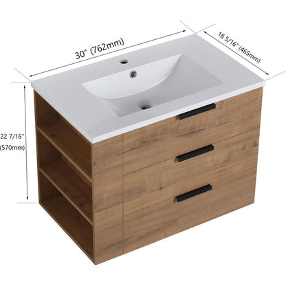 30 Inch Bathroom Vanity With Top(GGRB3020MOWH)