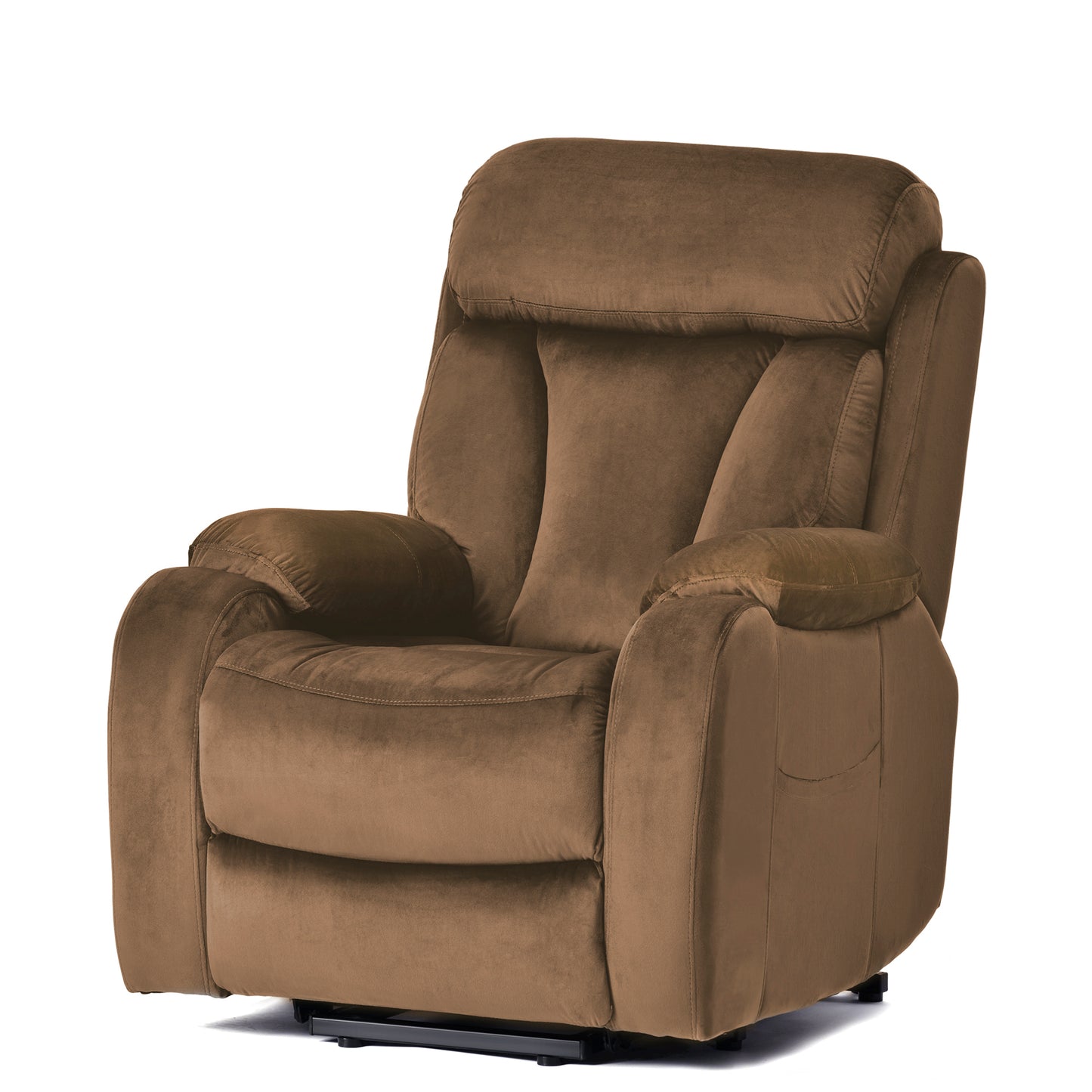 Lift Chair Recliner for Elderly Power Remote Control Recliner Sofa Relax Soft Chair Anti-skid Australia Cashmere Fabric Furniture Living Room(Brown)