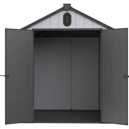 XWT012 6x8ft plastic storage shed for backyard garden big spire Tool storage