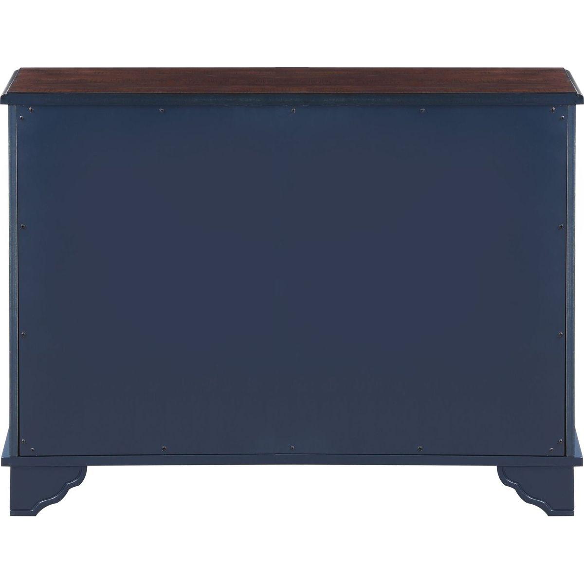 40" Console Table with Storage Shelf, Retro Entryway Table with Adjustable Storage Shelf, Sofa Couch Table for Hallway, Entry Way, Living Room, Foyer, Navy Blue and Brown Top