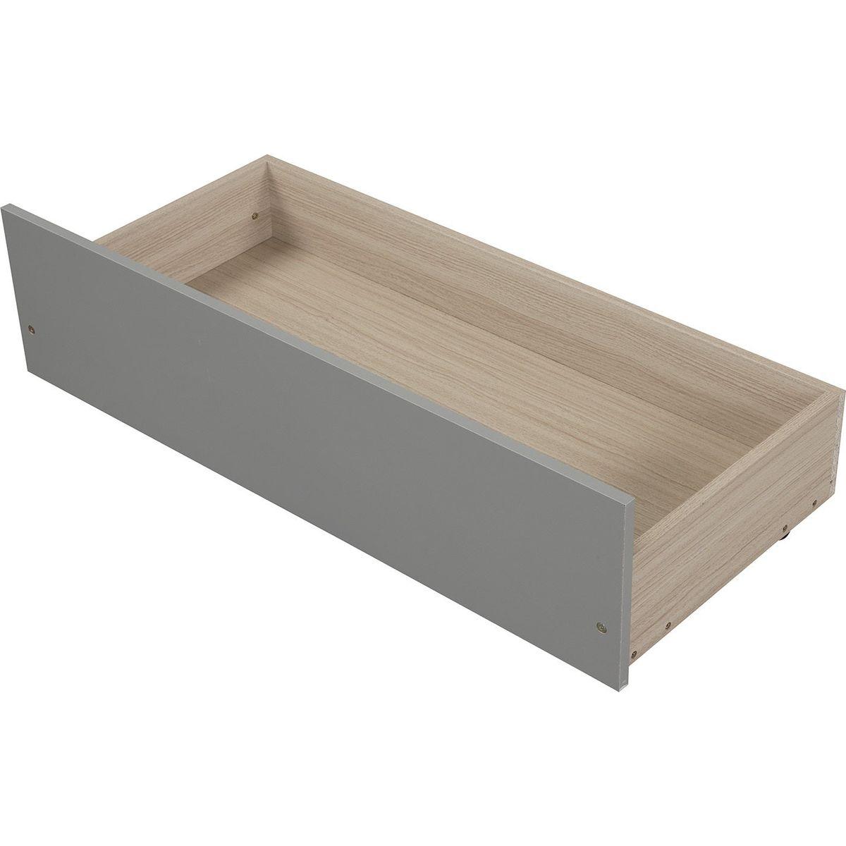 Twin size Platform Bed with Two Drawers, Gray